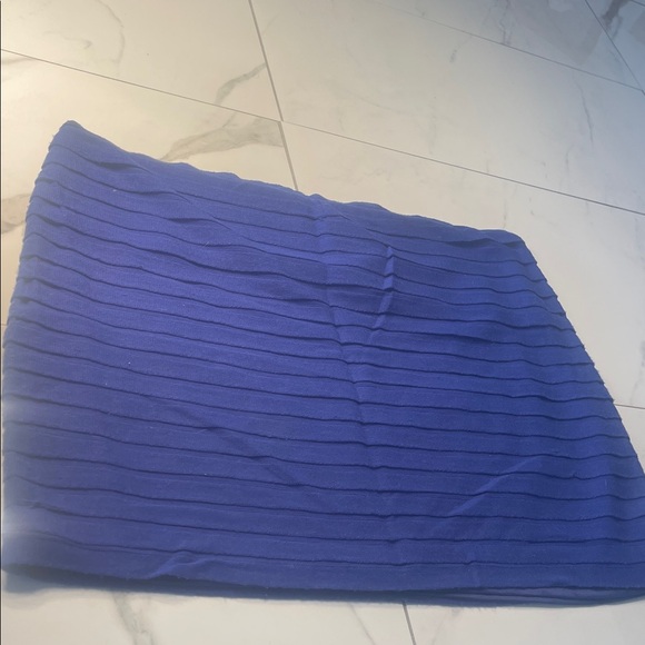 BCBG Blue Ribbed Mini Skirt - Picture 2 of 3